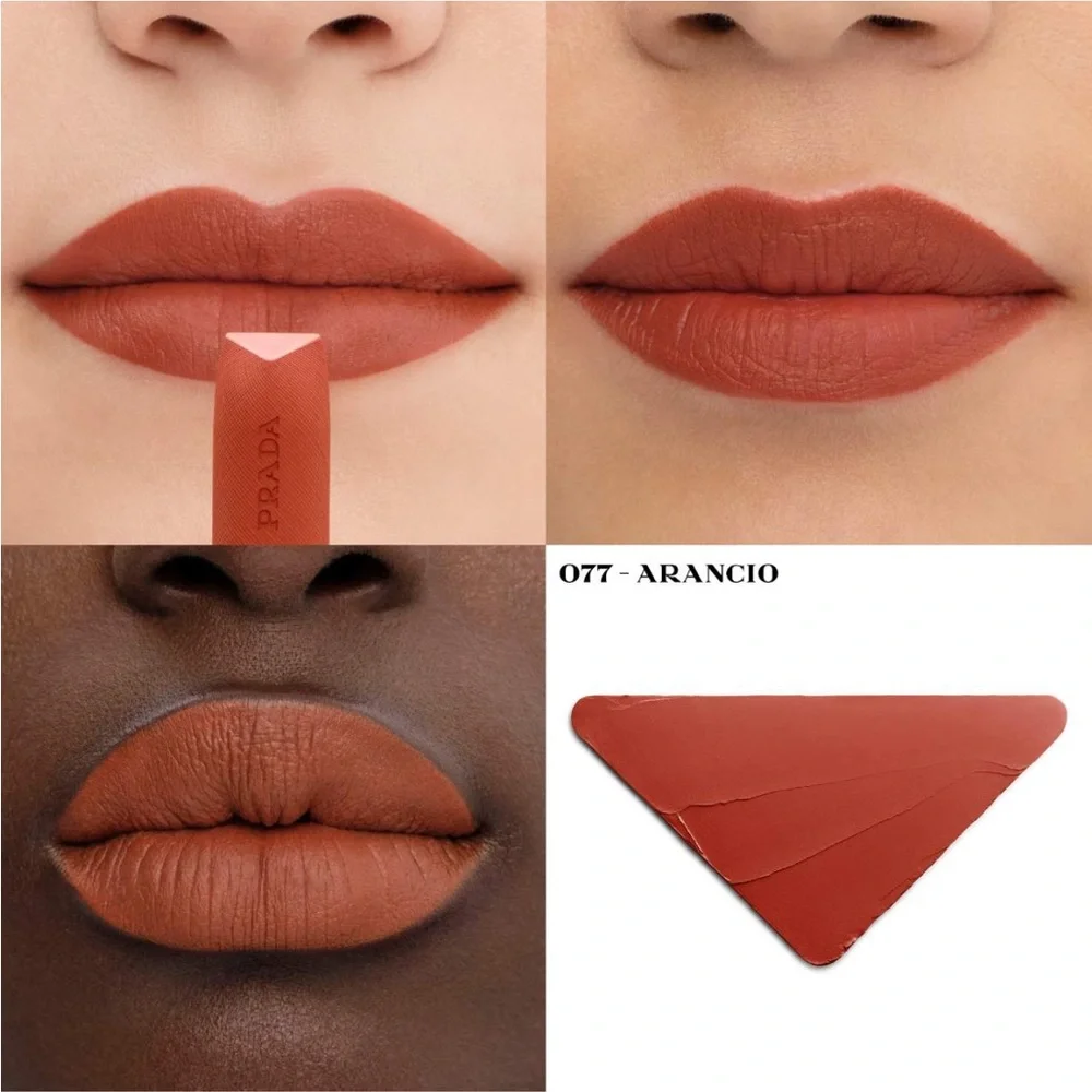 Prada Monochrome Hyper Matte Mini Lipstick in Arancio NIB